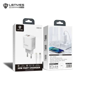 Cargador Lenyes para Smartphones 20w Tipo C - Lightning Con Tecnología GAN